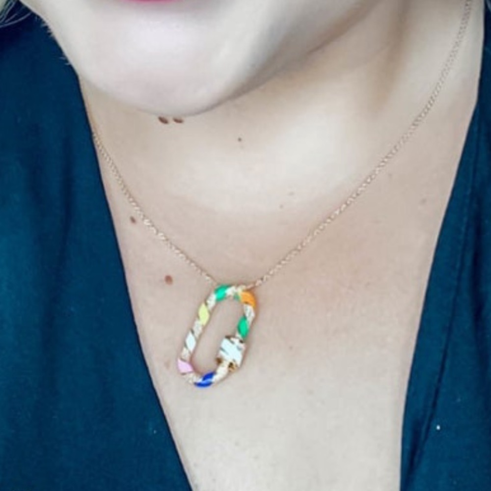 B B Lila 16 inch necklace w/ carabiner link.